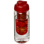 H2O Active® Octave Tritan™ 600 ml sportfles en infuser met flipcapdeksel - Transparant/Rood