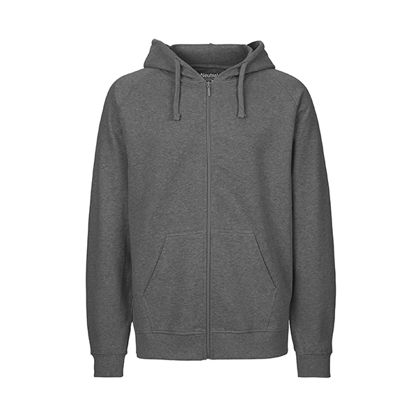 Neutral mens zip hoodie-Dark-Heather-XL