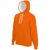 Hooded sweater met contrasterde capuchon Orange / White 4XL
