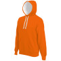 Hooded sweater met gecontrasteerde capuchon Orange / White 3XL