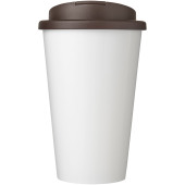 Brite-Americano® 350 ml mugg med spillsäkert lock - Vit/Brun