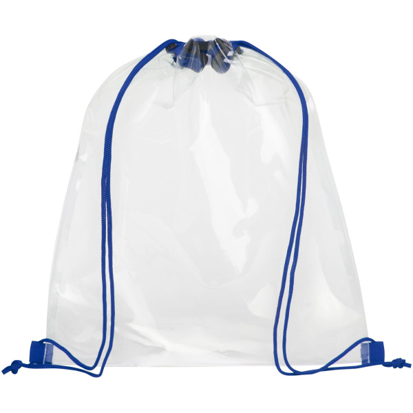 Lancaster transparent drawstring backpack 5L - Royal blue/Transparent clear