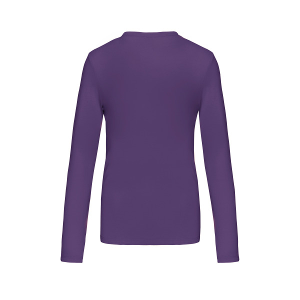 Dames T-shirt ronde hals lange mouwen Purple XXL