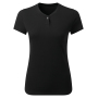 Ecologisch dames-T-shirt ‘Comis’ met knoopjeshals Black XS