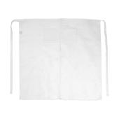 Berlin Long Bistro Apron with Vent and Pocket - White