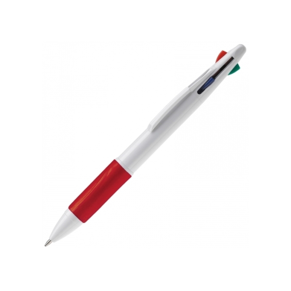 Ball pen 4 colours - White / Red