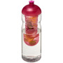 H2O Active® Base 650 ml bidon en infuser met koepeldeksel - Transparant/Roze