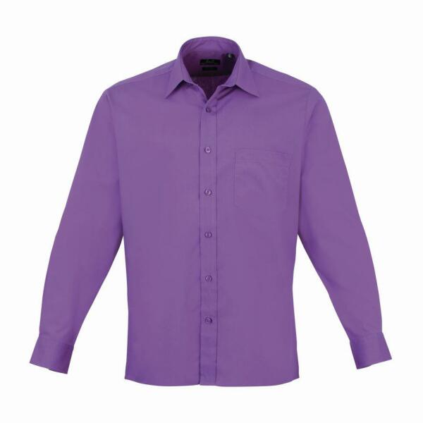 Long Sleeve Poplin Shirt, Rich Violet, 18, Premier