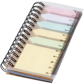 Spinner notitieboek met gekleurde sticky notes - Naturel