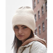 Oversized Cuffed Beanie - Biscuit - One Size