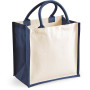 Printers' midi jute tote Navy One Size