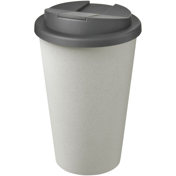 Americano® Eco 350 ml recycled tumbler with spill-proof lid - Grey/White