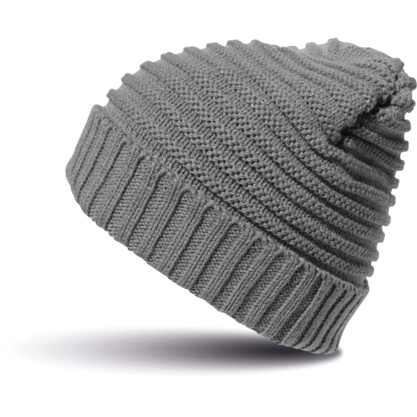 Braided knit hat Grey One Size