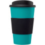 Americano® 350 ml geïsoleerde beker met grip - Aqua blauw/Zwart