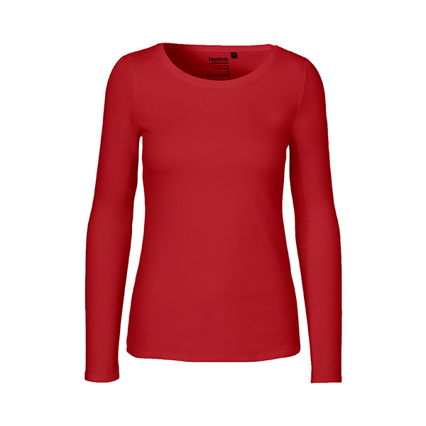Neutral ladies long sleeve shirt-Red-XS