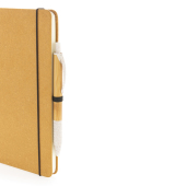 A5 hardcover notesbog i genbrugs læder, brun