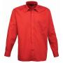 Long Sleeve Poplin Shirt, Red, 20, Premier