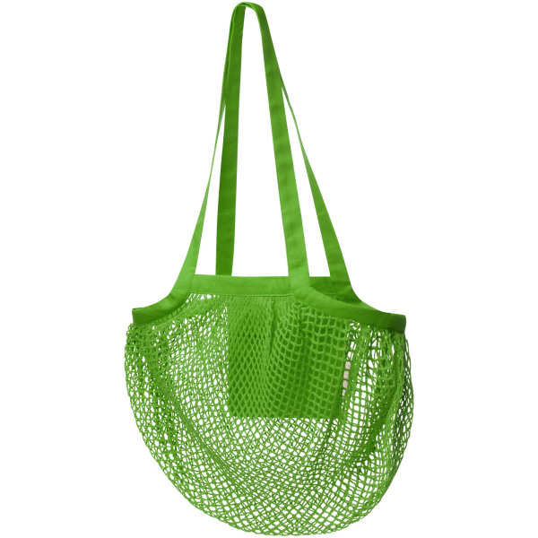 Pune 100 g/m² GOTS organic mesh cotton tote bag 6L - Green