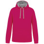 Hooded sweater met contrasterde capuchon Fuchsia / Fine Grey 3XL