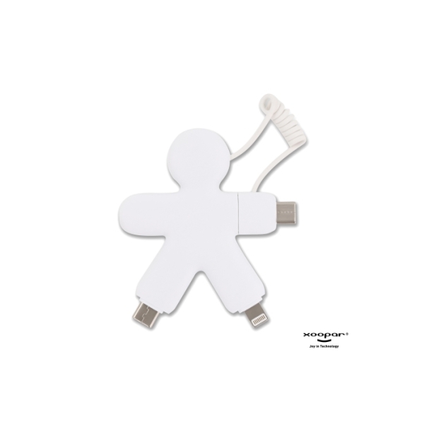 2064 | Xoopar Buddy Eco Charging Cable - Wit