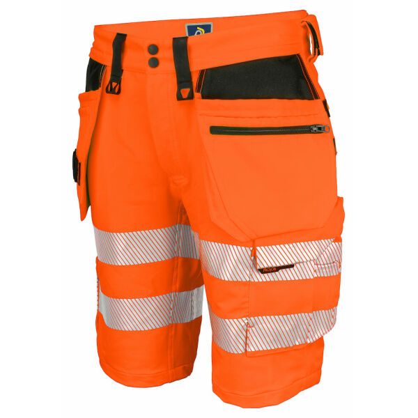 6575 Shorts stretch Orange/Black C156