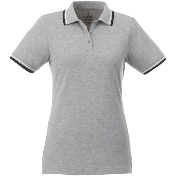 Fairfield short sleeve women's polo with tipping - Grey melange/Navy/White - L