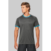 Sport-t-shirt Dark Grey Heather / Tropical Blue 3XL