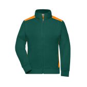 Ladies' Workwear Sweat Jacket - COLOR - - dark-green/orange - S