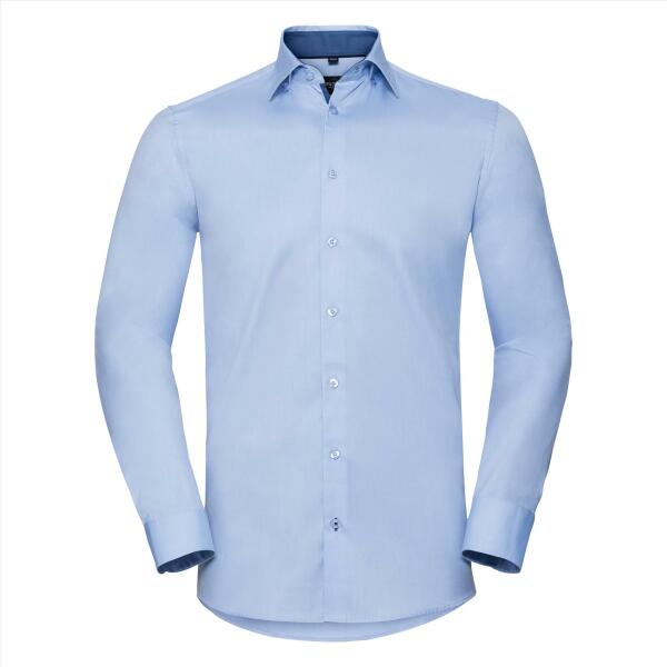 Men's Longsleeve Tailored Contrast Herringbone Shirt