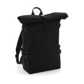 Block Roll-Top Backpack - Black/Black - One Size