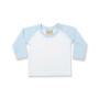 Baby/Toddler Long Sleeve Baseball T-Shirt, White/Pale Blue, 18-24, Larkwood