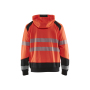 Hooded sweatshirt met rits High Vis