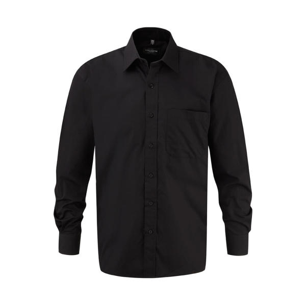 Cotton Poplin Shirt LS - Black