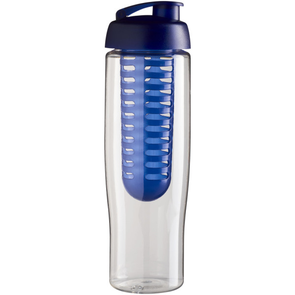 H2O Active® Tempo 700 ml flip lid sport bottle & infuser - Transparent/Blue