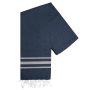 VIBE Coloured Stripes Hamamdoek Navy-Medium Grey