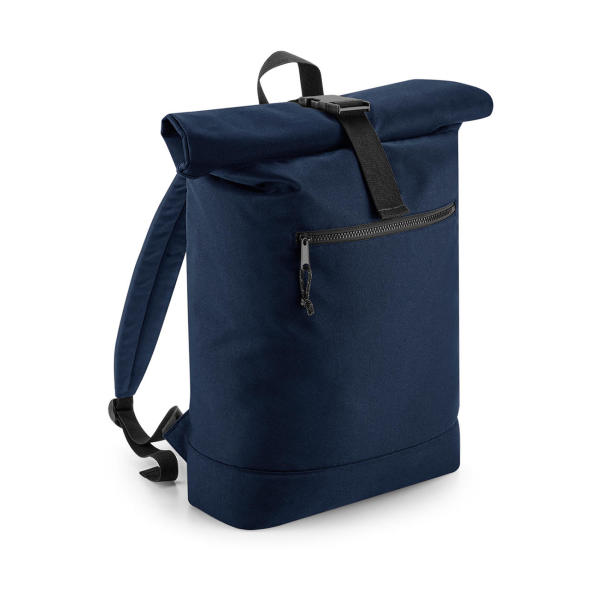 Recycled Roll-Top Backpack - Navy - One Size
