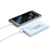 4.000 mAh dunne powerbank, blauw, wit