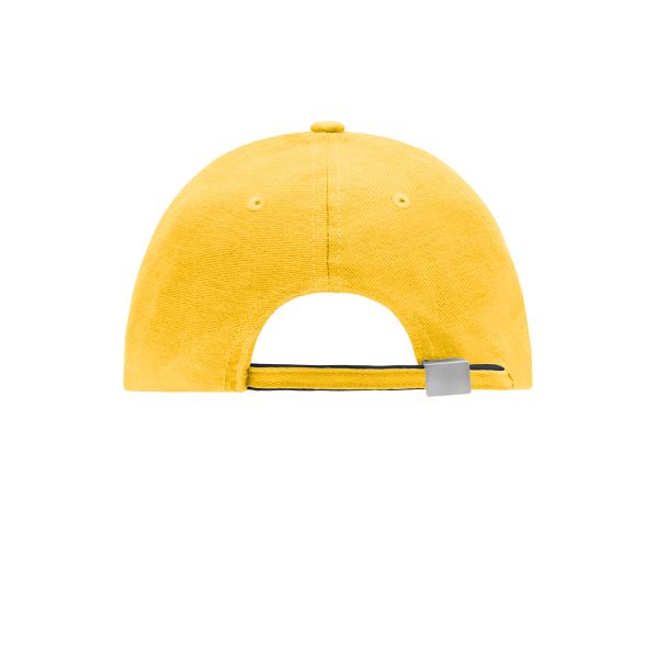 MB6197 6 Panel Double Sandwich Cap - gold-yellow/navy/white - one size