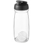 H2O Active® Pulse 600 ml sportfles met shaker bal - Zwart/Transparant