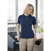 PF 6 Ladies' Workwear Polo Shirt Modern-Flair, from Sustainable Material , 51% GRS Certified Recycled Polyester / 47% Conventional Cotton / 2% Conventional Elastane - navy - XS