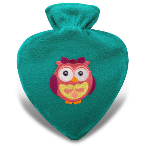 1000 C.C. Heart Shaped Rubber Hot Water Bottle Bags with Fleece Cover