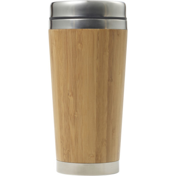 Bamboo and stainless steel travel cup