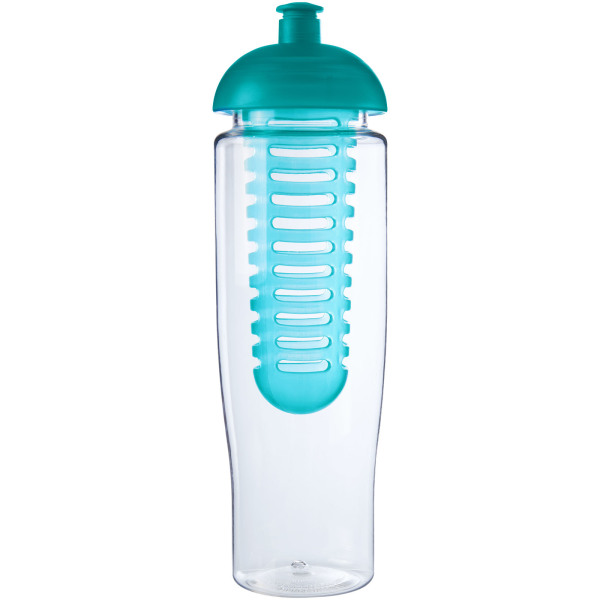 H2O Active® Tempo 700 ml bidon en infuser met koepeldeksel - Transparant/Aqua blauw