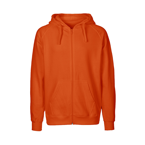 Neutral mens zip hoodie-Orange-S