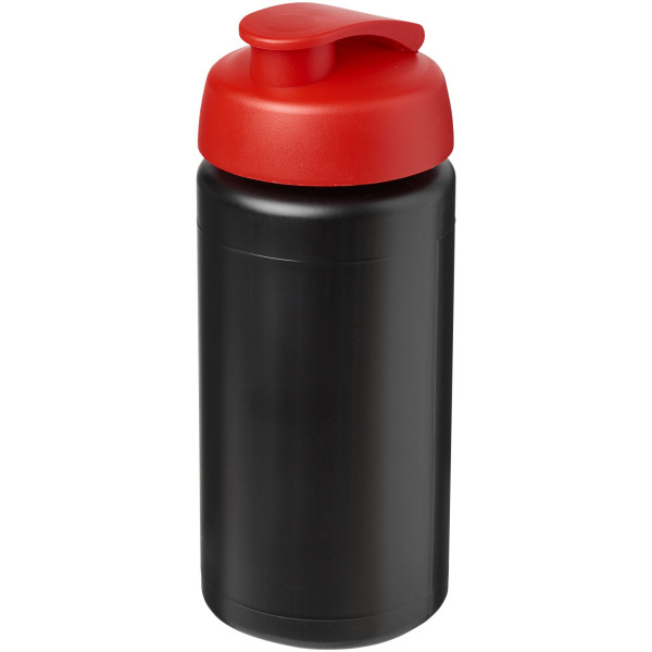 Baseline® Plus grip 500 ml flip lid sport bottle - Solid black/Red
