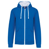 Men's contrast hooded full zip sweatshirt Light Royal Blue / White XS