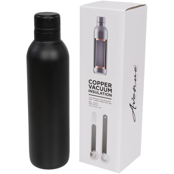Thor 510 ml copper vacuum insulated water bottle - Solid black