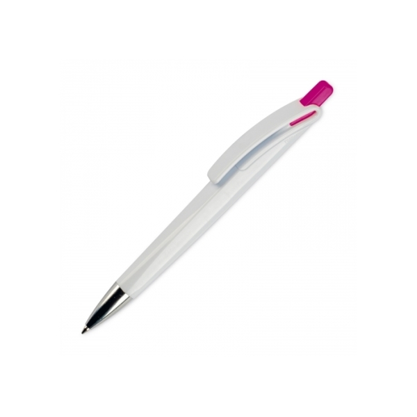 Ball pen Riva hardcolour - white / dark pink