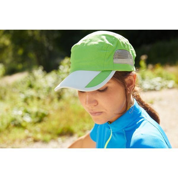 MB6522 5 Panel Sportive Cap - red/light-grey - one size