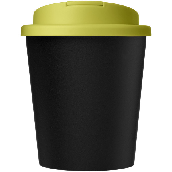 Americano® Espresso Eco 250 ml recycled tumbler with spill-proof lid - Solid black/Lime